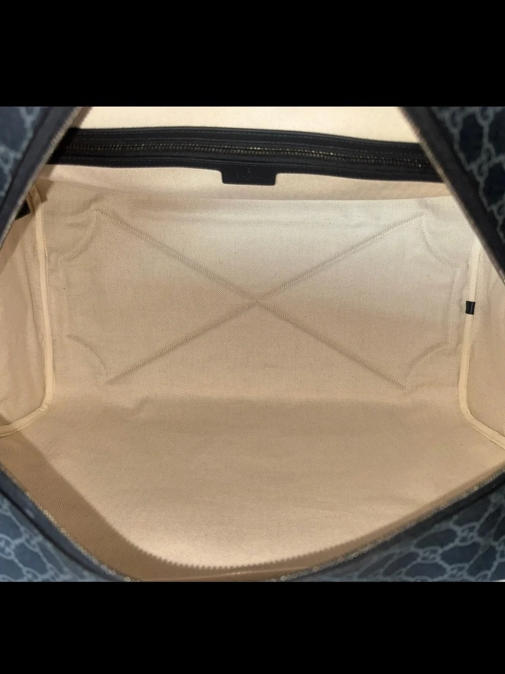 Gucci Black & Gray GG Supreme Duffel Bag